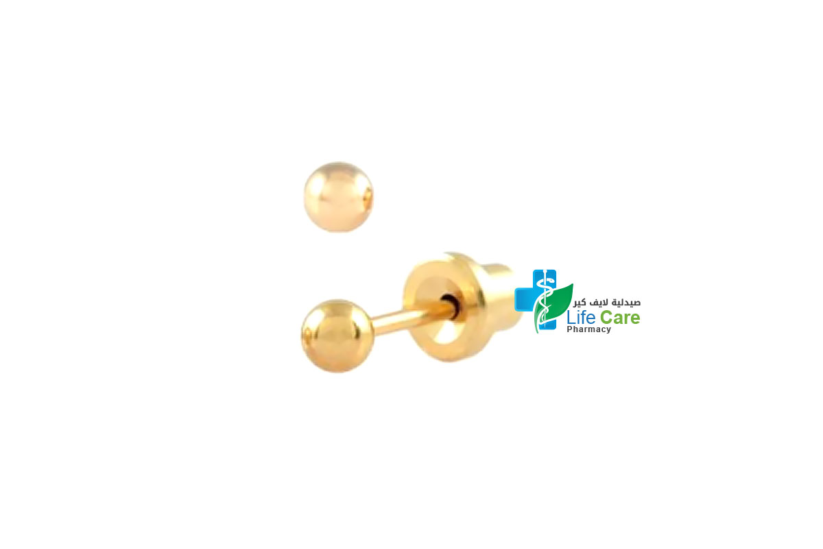 PRIMED EAR PIERCING S24-300H G/P 3MM BALL - Life Care Pharmacy