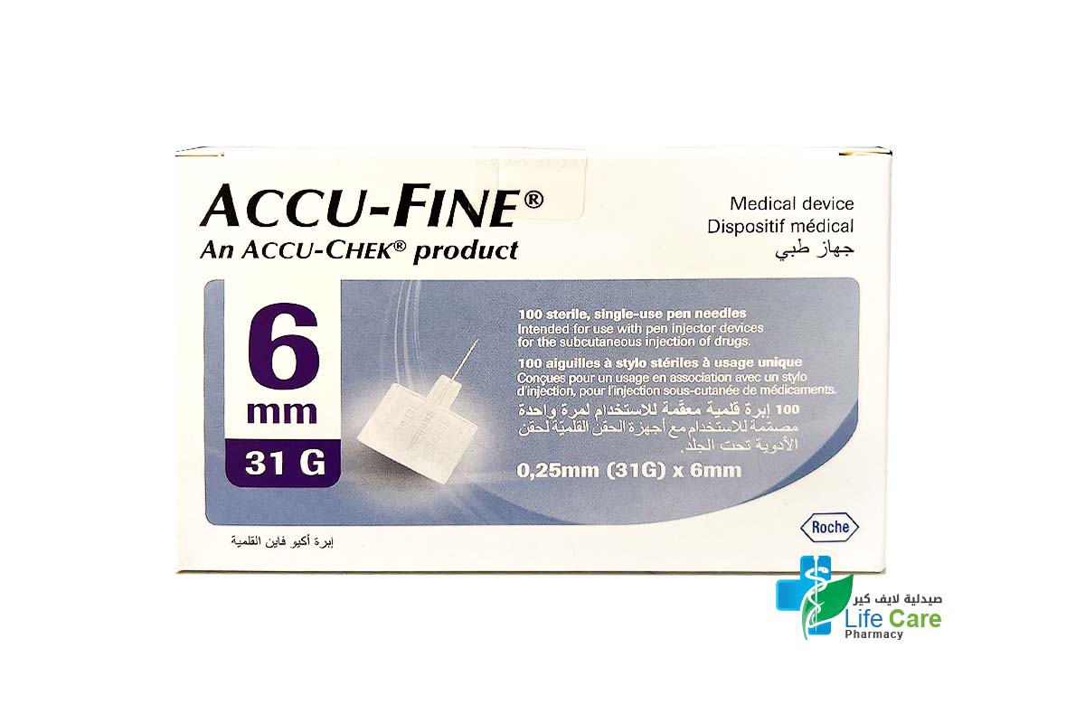 ACCU FINE 6MM 31G 100 NEEDLES - Life Care Pharmacy