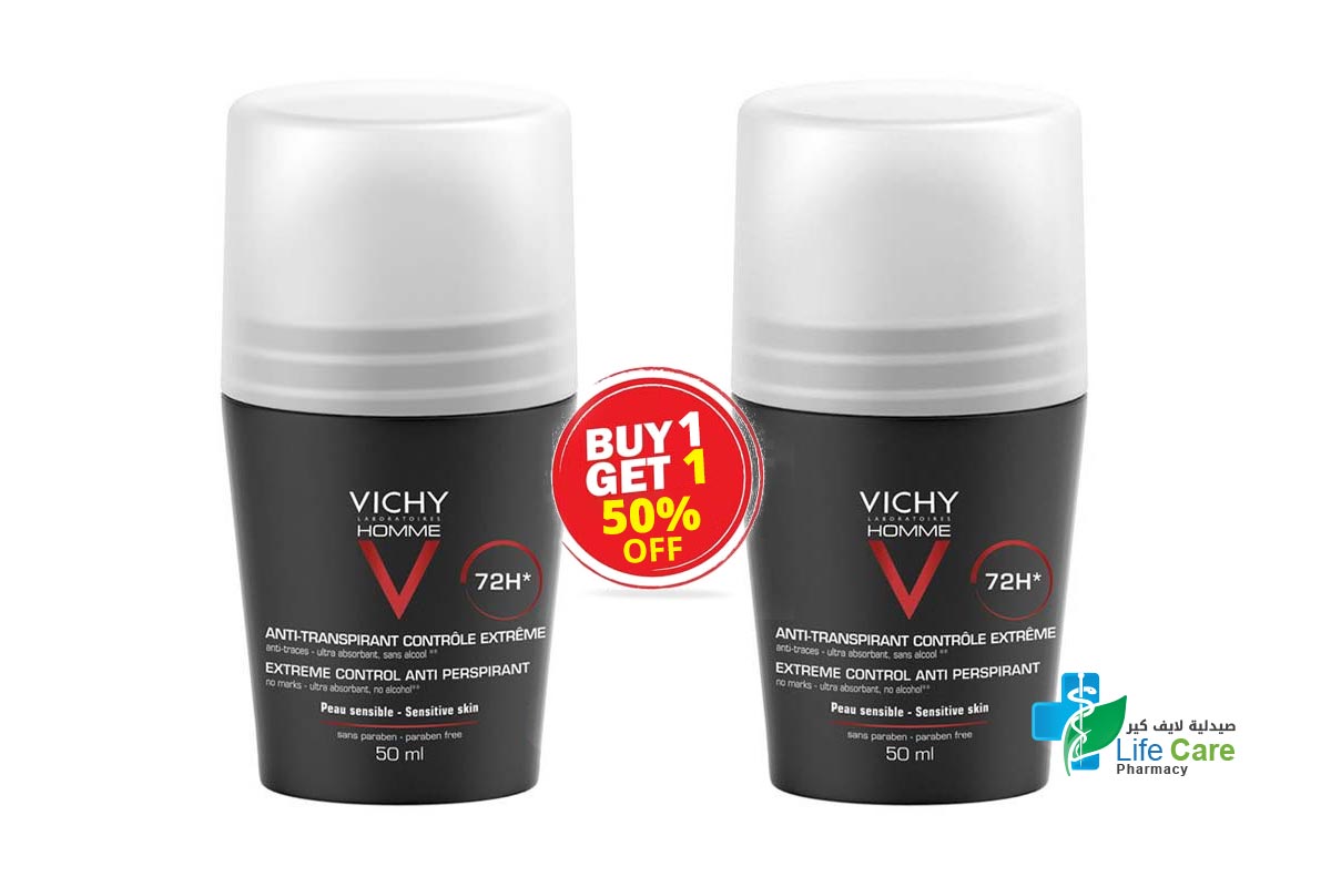 BOX VICHY DEODORANT BUY1GET1 50% OF BLACK 72H 50 ML - Life Care Pharmacy