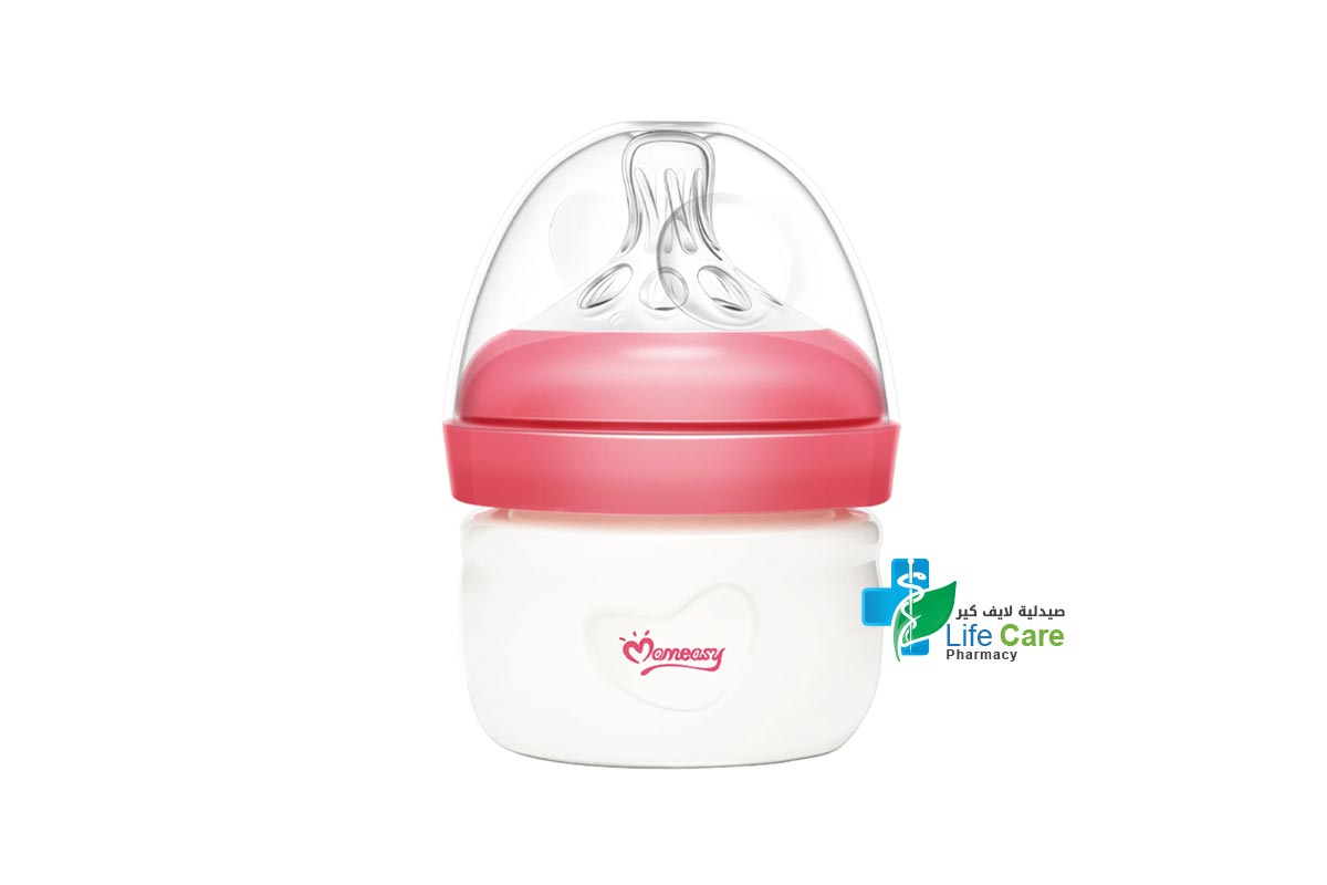 MOMEASY WIDE NECK FEEDING PLASTIC BOTTLE FROM 0 MONTHS COLOR RED 60 ML - Life Care Pharmacy