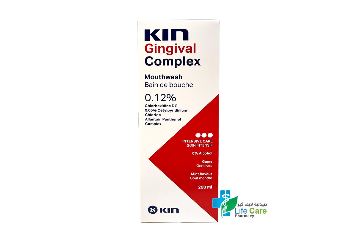 KIN GINGIVAL COMPLEX 0.12% MOUTHWASH 250 ML - Life Care Pharmacy