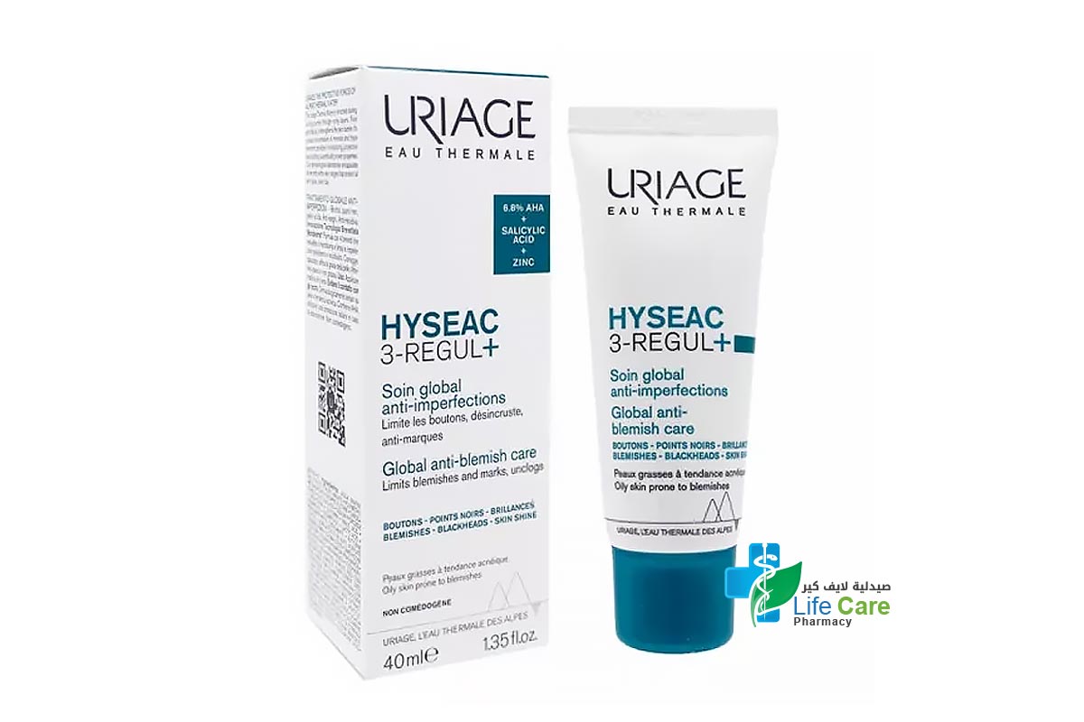 URIAGE HYSEAC 3-REGUL PLUS GLOBAL SKINCARE CREAM 40 ML - Life Care Pharmacy