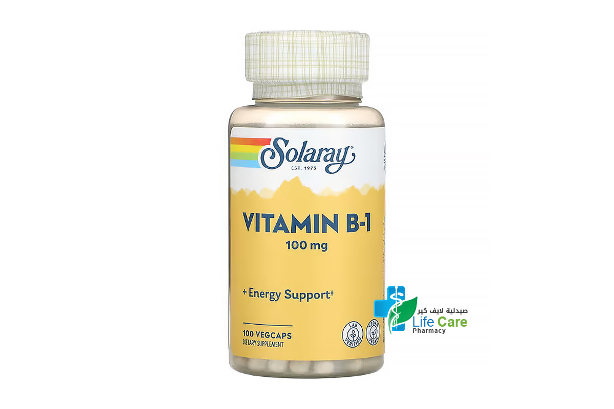 SOLARAY VITAMIN B1 100MG 100 VEGCAPS - Life Care Pharmacy