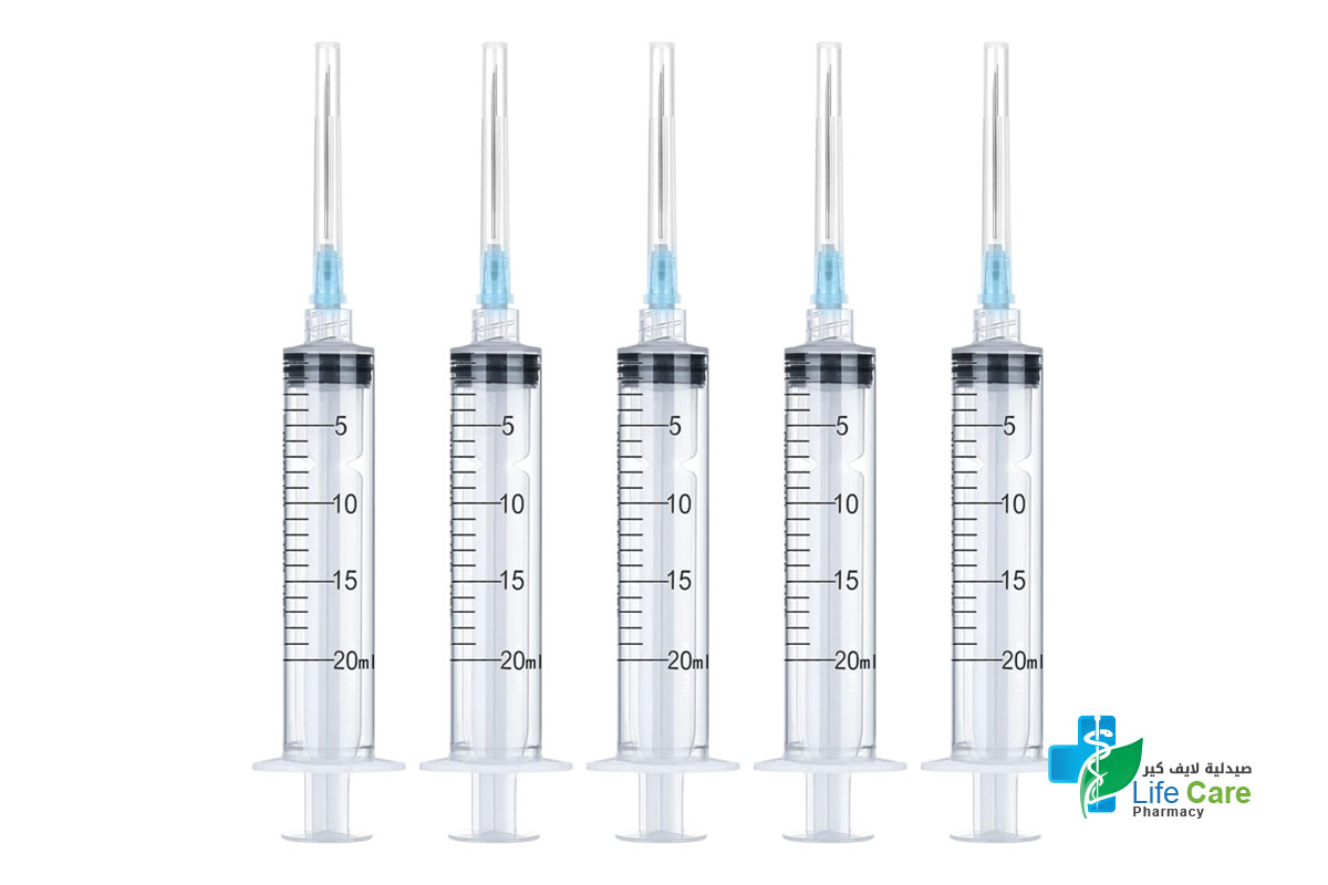 ELDAWLIA STERILE HYPODERMIC SYRINGE 21 G 20 ML 5 PCS - Life Care Pharmacy