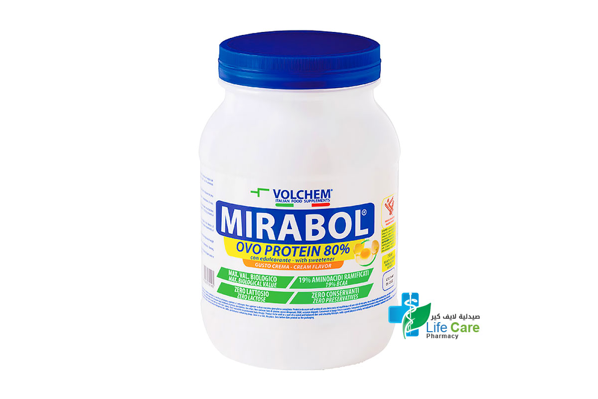 VOLCHEM MIRABOL OVO PROTEIN 80% CREAM FLAVOR 750 GM - Life Care Pharmacy