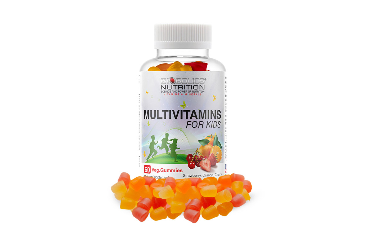 BIOBOLICS MULTIVITAMIN FOR KIDS STRAWBERRY AND ORANGE AND CHERRY 60 VEG GUMMIES - Life Care Pharmacy