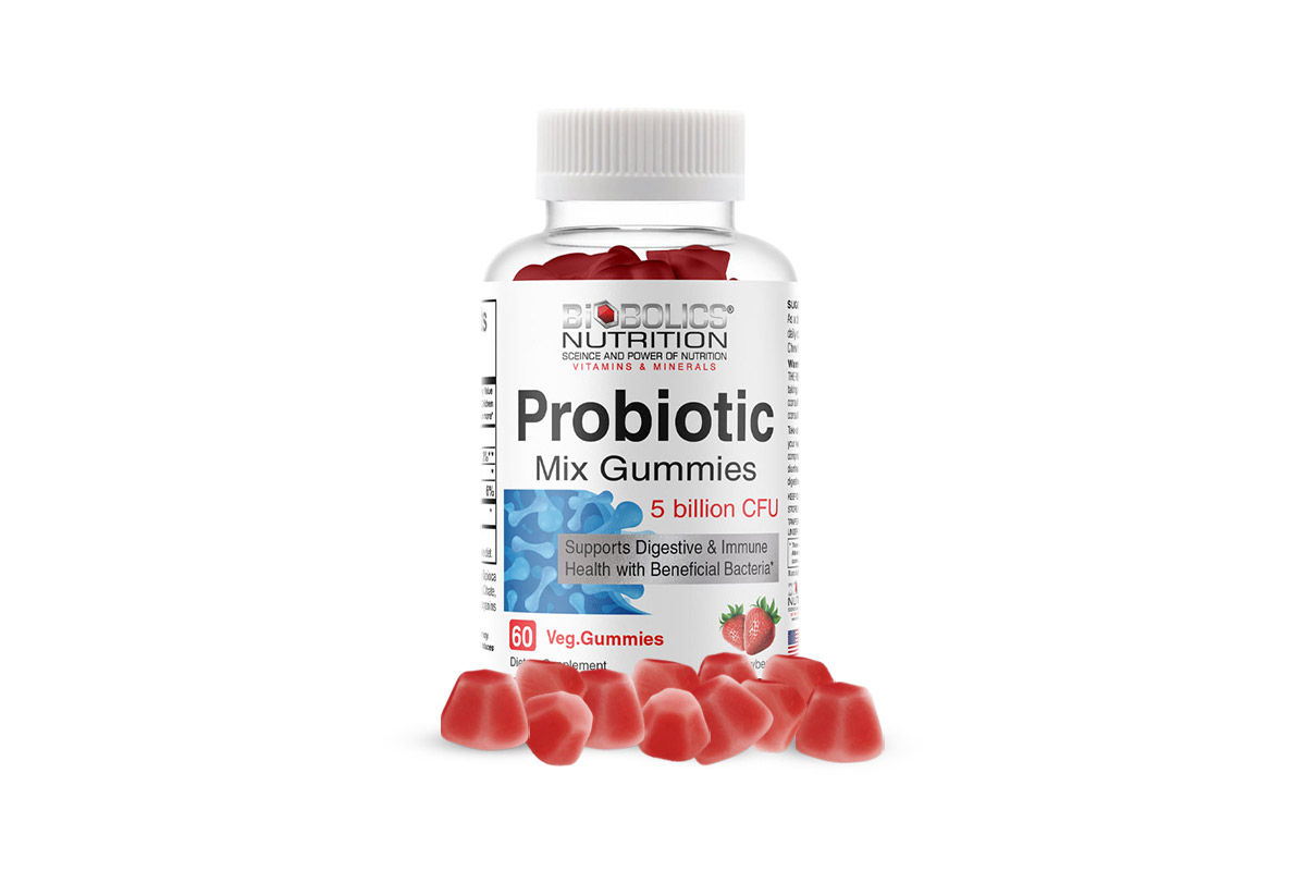 BIOBOLICS PROBIOTIC MIX 5 BILLION CFU STRAWBERRY 60 VEG GUMMIES - Life Care Pharmacy