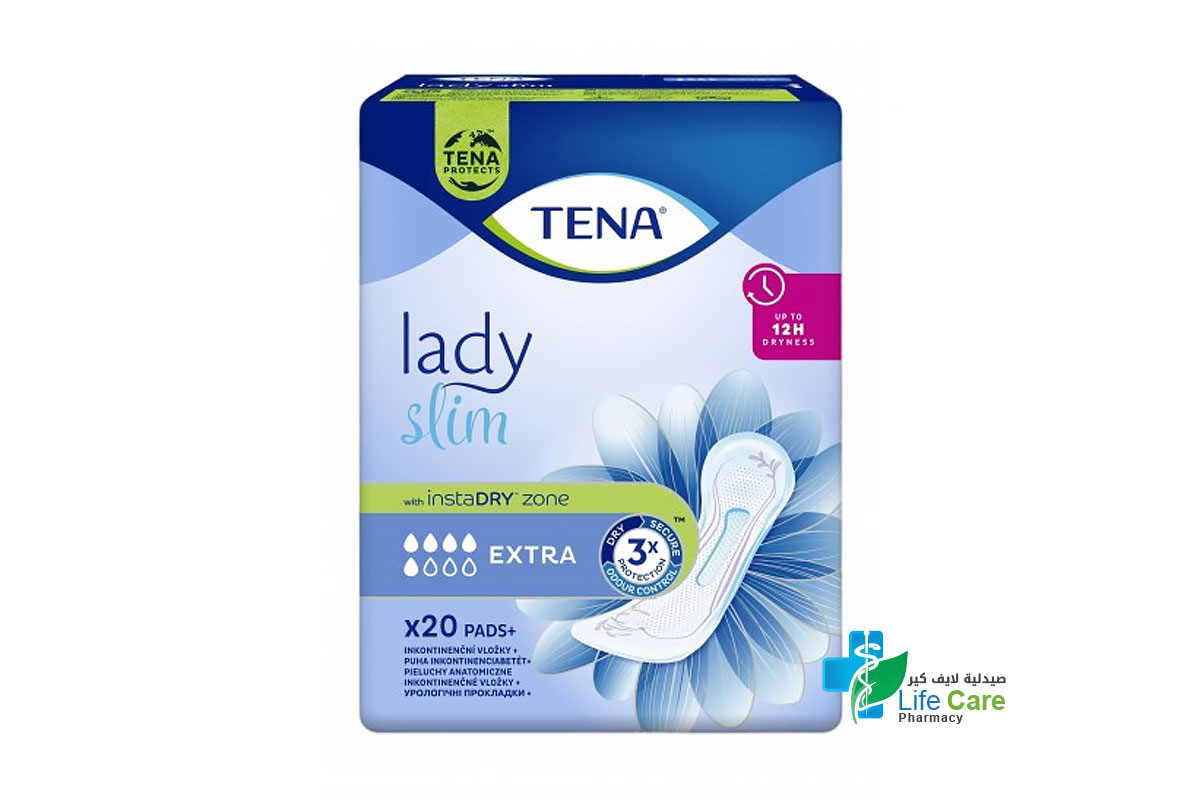 تينا ليدي سليم اكسترا فوط نسائية للحماية من تسرب البول 20 فوطة - صيدلية لايف كير