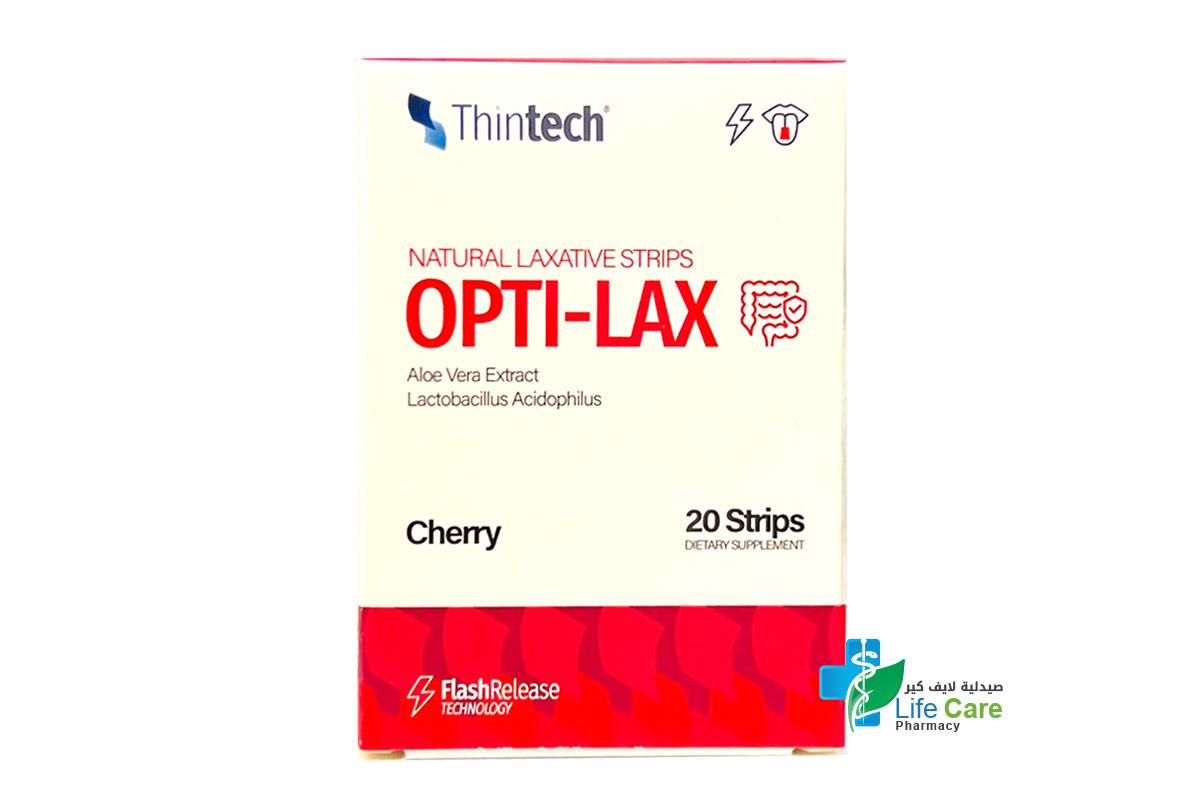 THINTECH OPTI-LAX CHERRY FLAVOR 20 ORAL STRIPS - Life Care Pharmacy