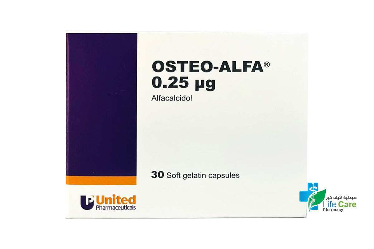 OSTEO ALFA 0.25 MCG 30 CAPSULES - Life Care Pharmacy