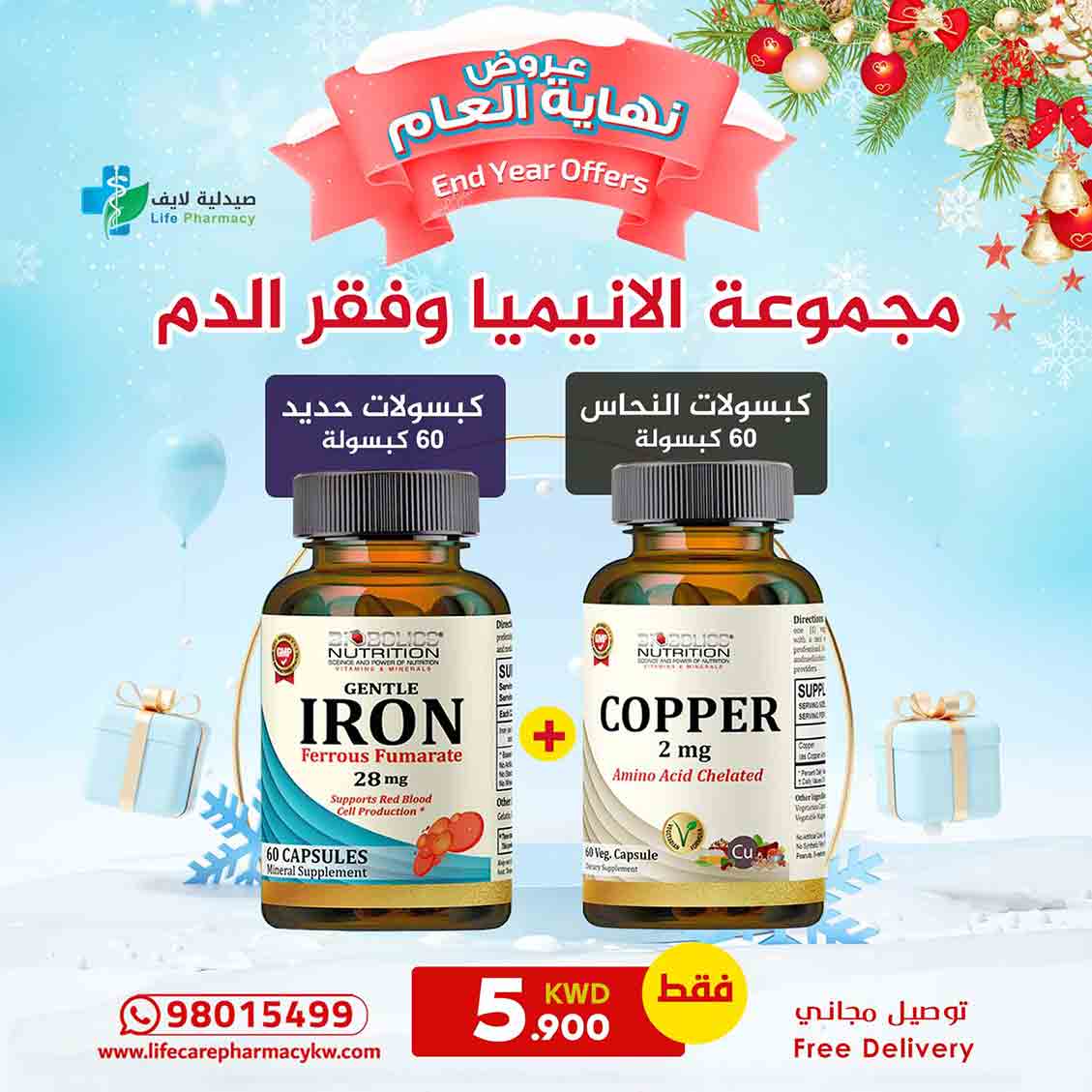 مجموعة رأس السنة من بايوبولكس لعلاج الأنيميا وفقر الدم - صيدلية لايف كير