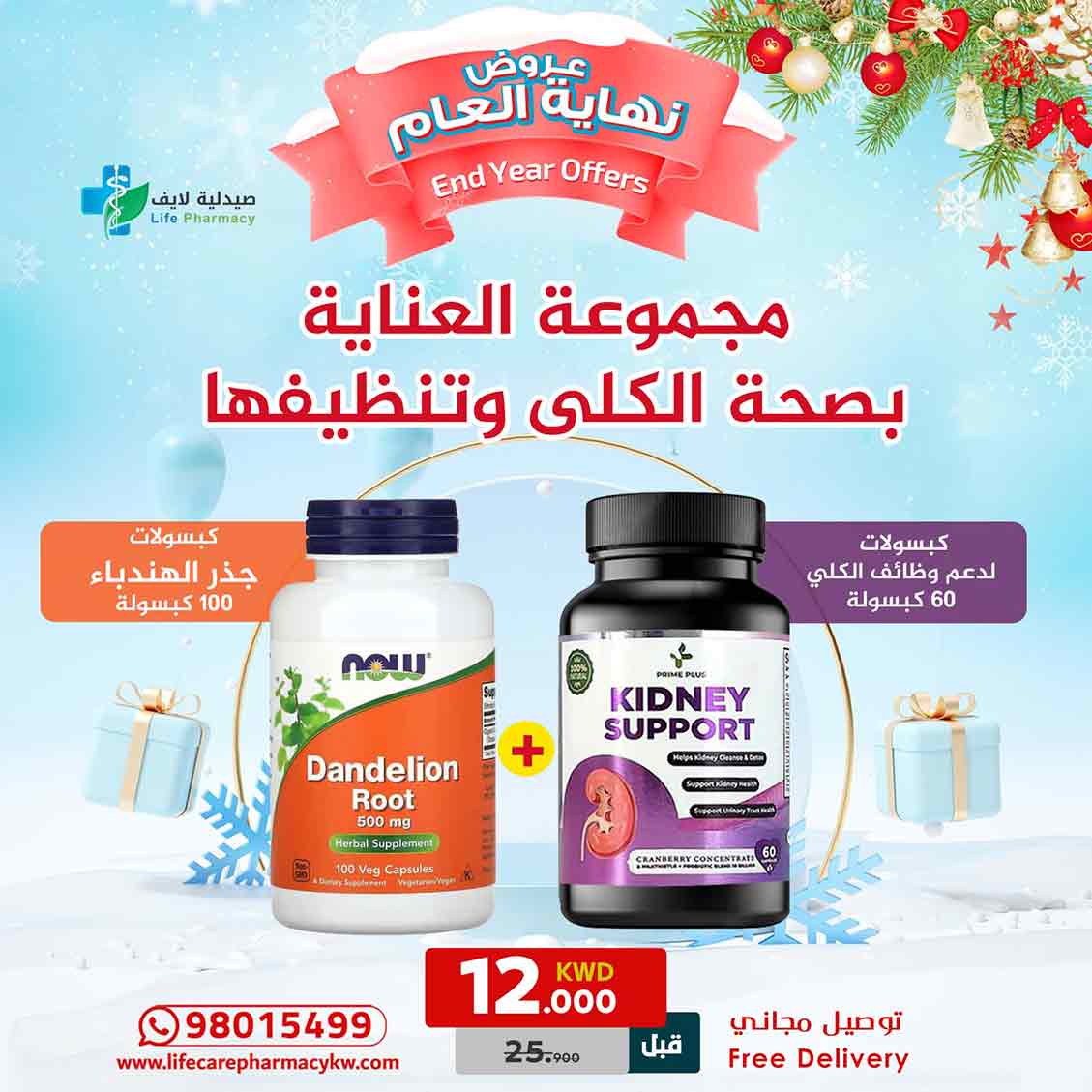 مجموعة رأس السنة للعناية بصحة الكلى وتنظيفها - صيدلية لايف كير