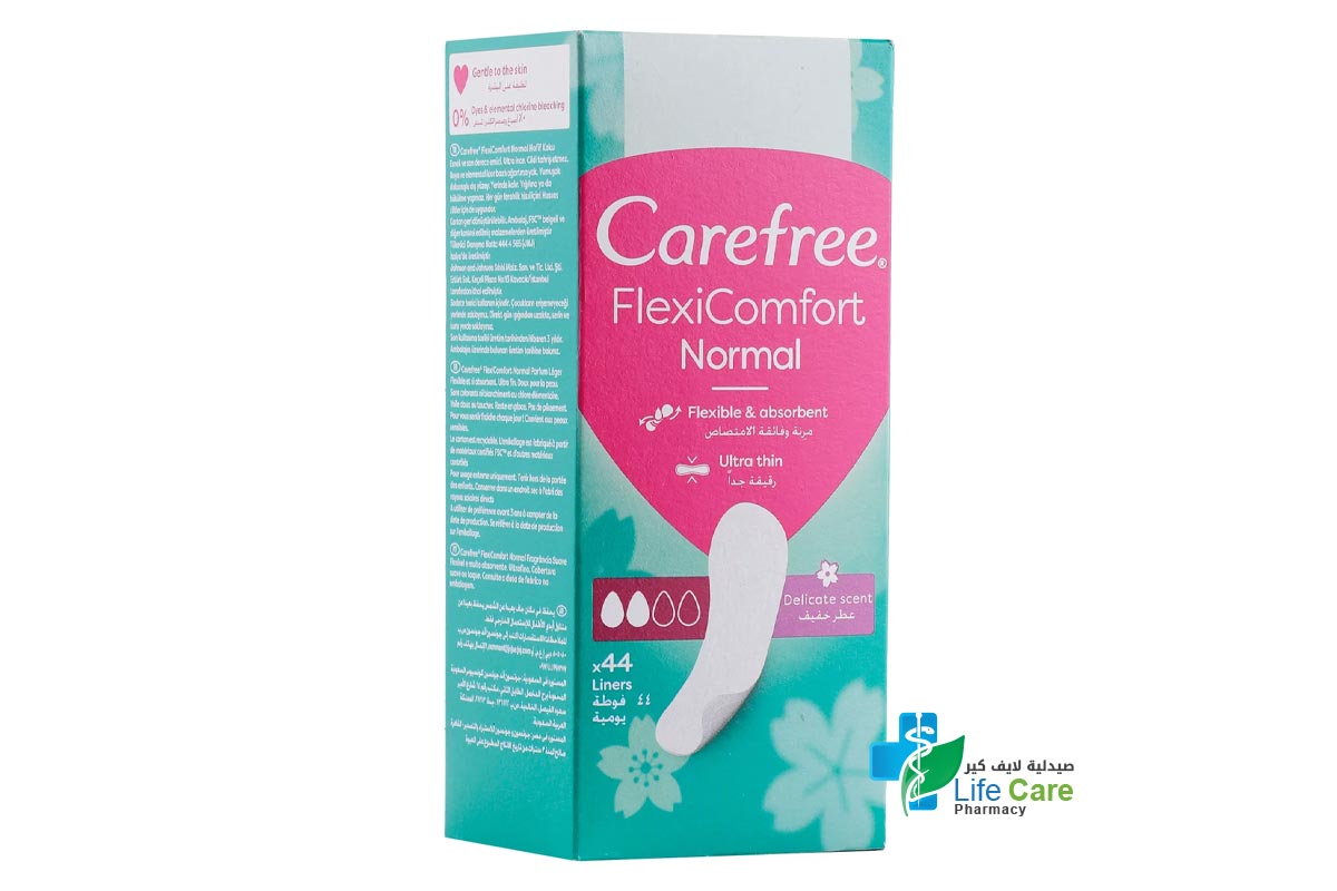 CAREFREE FLEXICOMFORT NORMAL ULTRA THIN 44 PIECES - Life Care Pharmacy