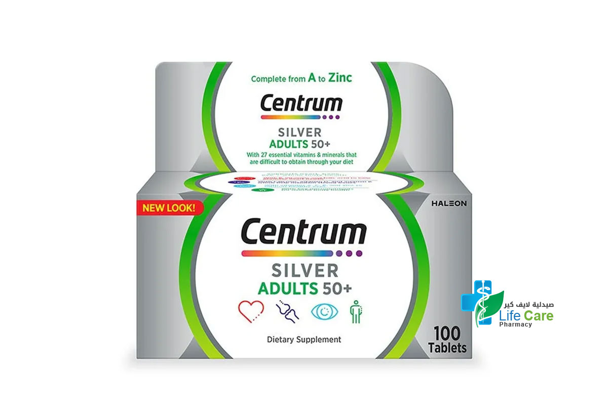 CENTRUM SILVER ADULTS 50 PLUS 100 TABLETS - Life Care Pharmacy