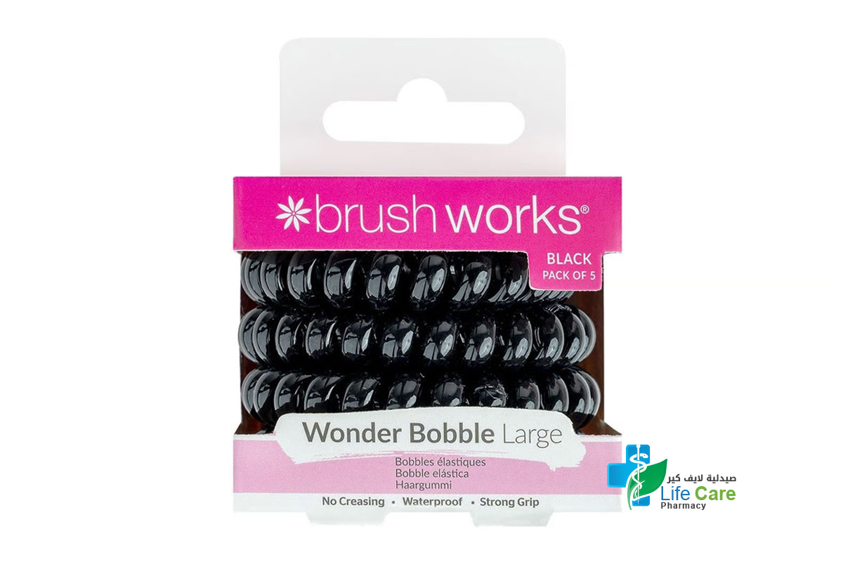 BRUSH WORKS WONDER BOBBLE LARGE BLACK 5 PIECES - Life Care Pharmacy