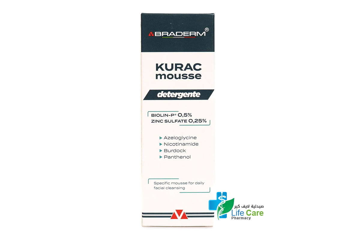 BRADERM KURAC MOUSSE FACIAL CLEANSING 100 ML - Life Care Pharmacy
