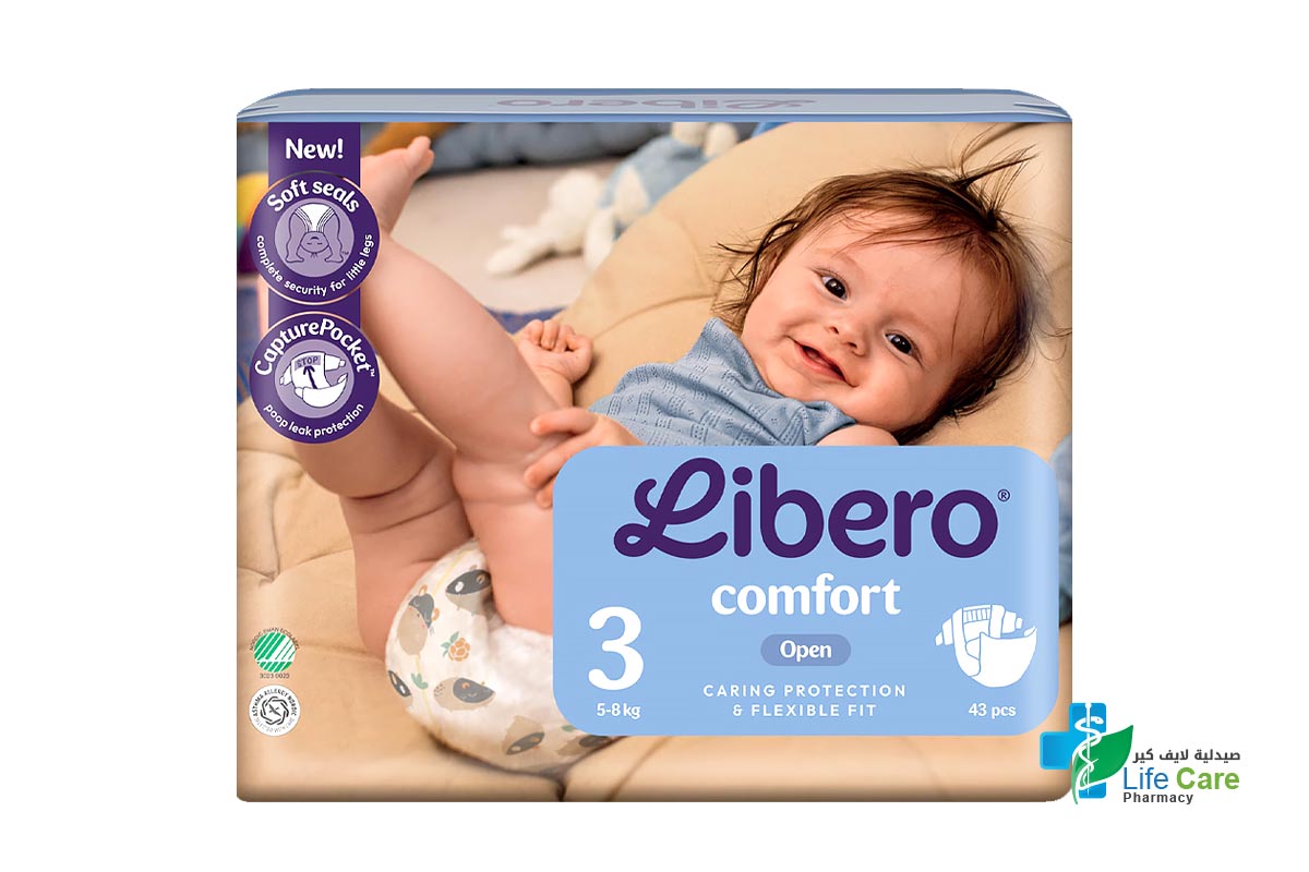 LIBERO COMFORT OPEN NO 3 FROM 5-8KG 43 DIAPERS - Life Care Pharmacy
