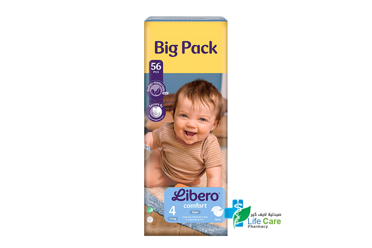 LIBERO COMFORT OPEN NO 4 FROM 7-14KG 56 DIAPERS - Life Care Pharmacy