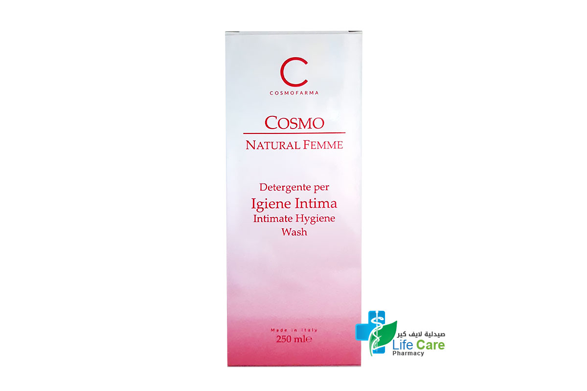 COSMO NATURAL FEMME HYGIENE INTIMATE WASH 250 ML - Life Care Pharmacy