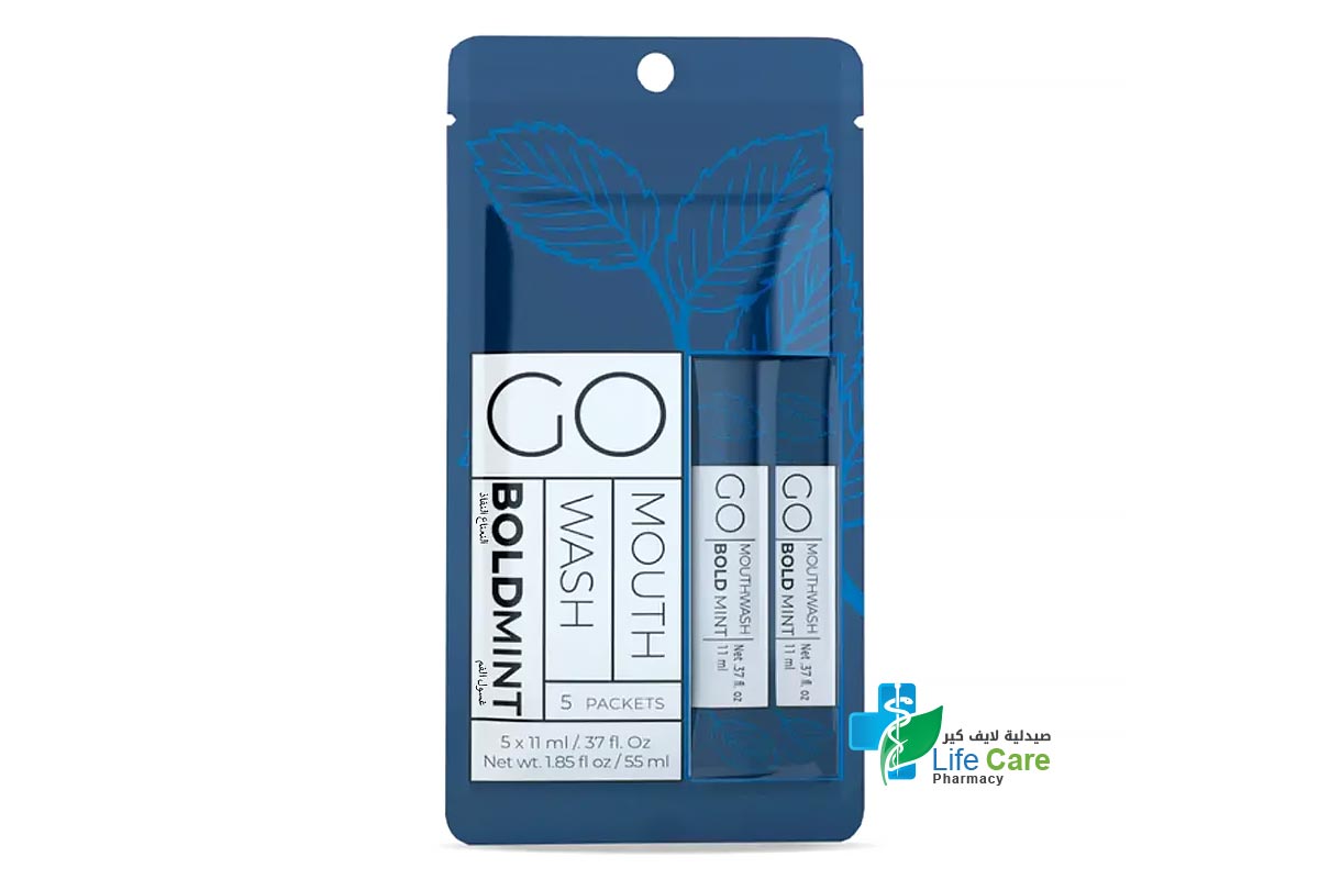 GO MOUTHWASH BOLD MINT FLAVOR SACHET 5 X 11 ML - Life Care Pharmacy
