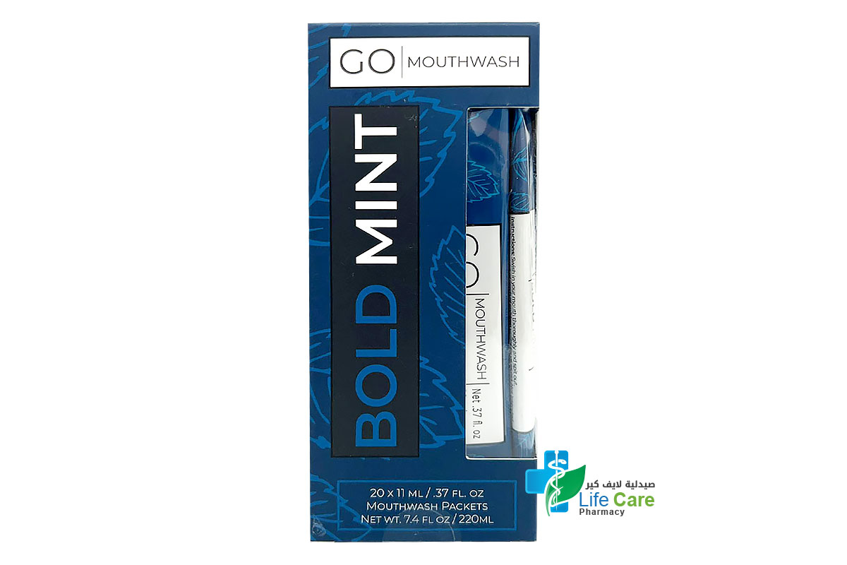 GO MOUTHWASH BOLD MINT FLAVOR SACHET 20 X 11 ML - Life Care Pharmacy