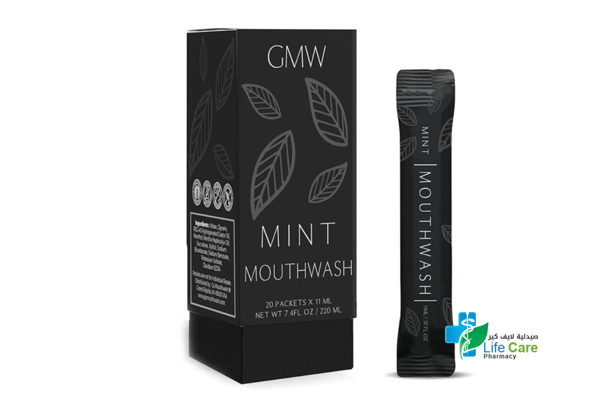 GO MOUTHWASH BLACK MINT FLAVOR SACHET 20 X 11 ML - Life Care Pharmacy