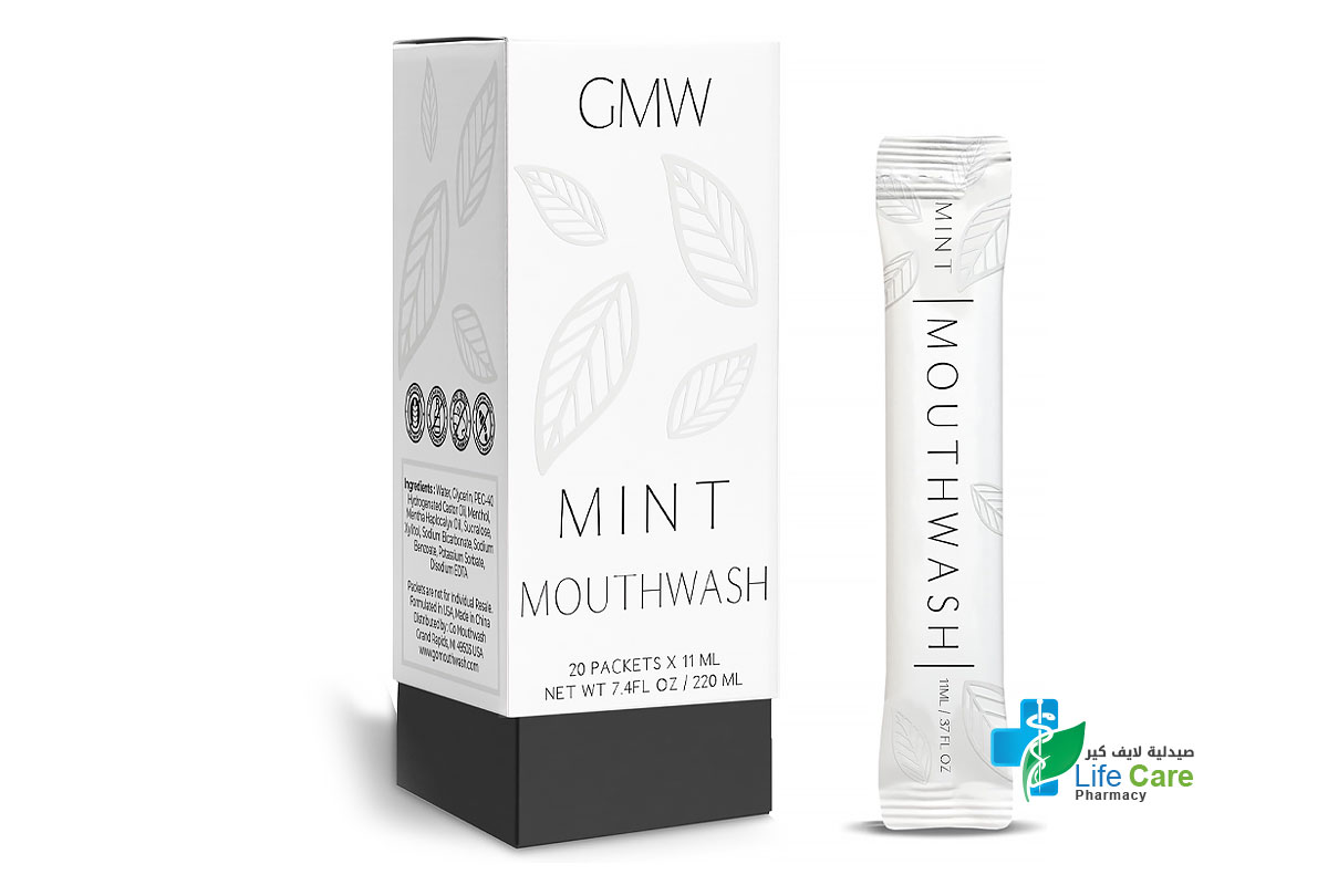 GO MOUTHWASH WHITE MINT FLAVOR SACHET 20 X 11 ML - Life Care Pharmacy